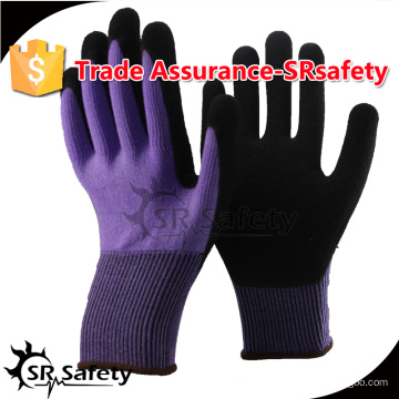 SRSAFETY Latex en mousse moulé en nylon tricoté à 13 épaisseurs sur des gants de travail pour la sécurité des palmiers.